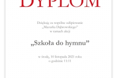 Szkoła do hymnu - dyplom