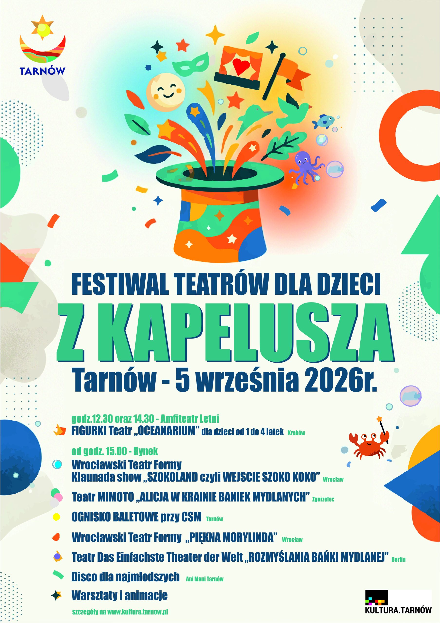 Festiwal Teatrów dla Dzieci „Z KAPELUSZA” w Tarnowie 5 września 2026